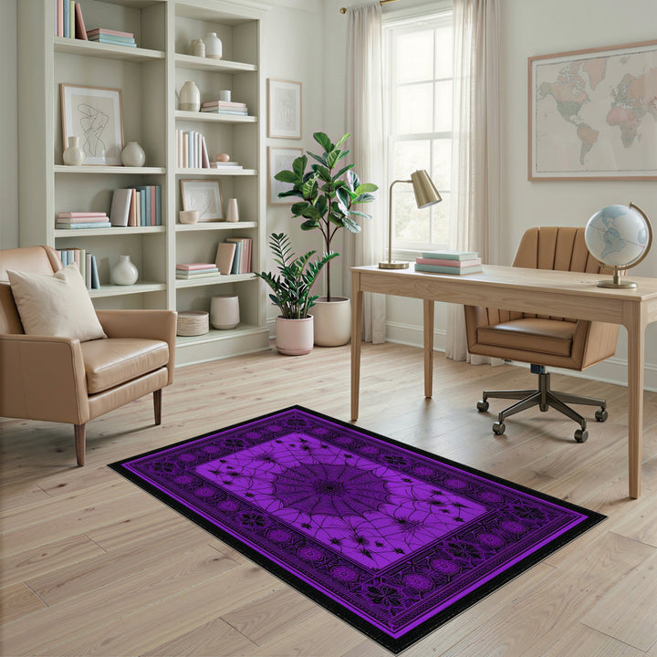 Purple Spider Web Area Rug