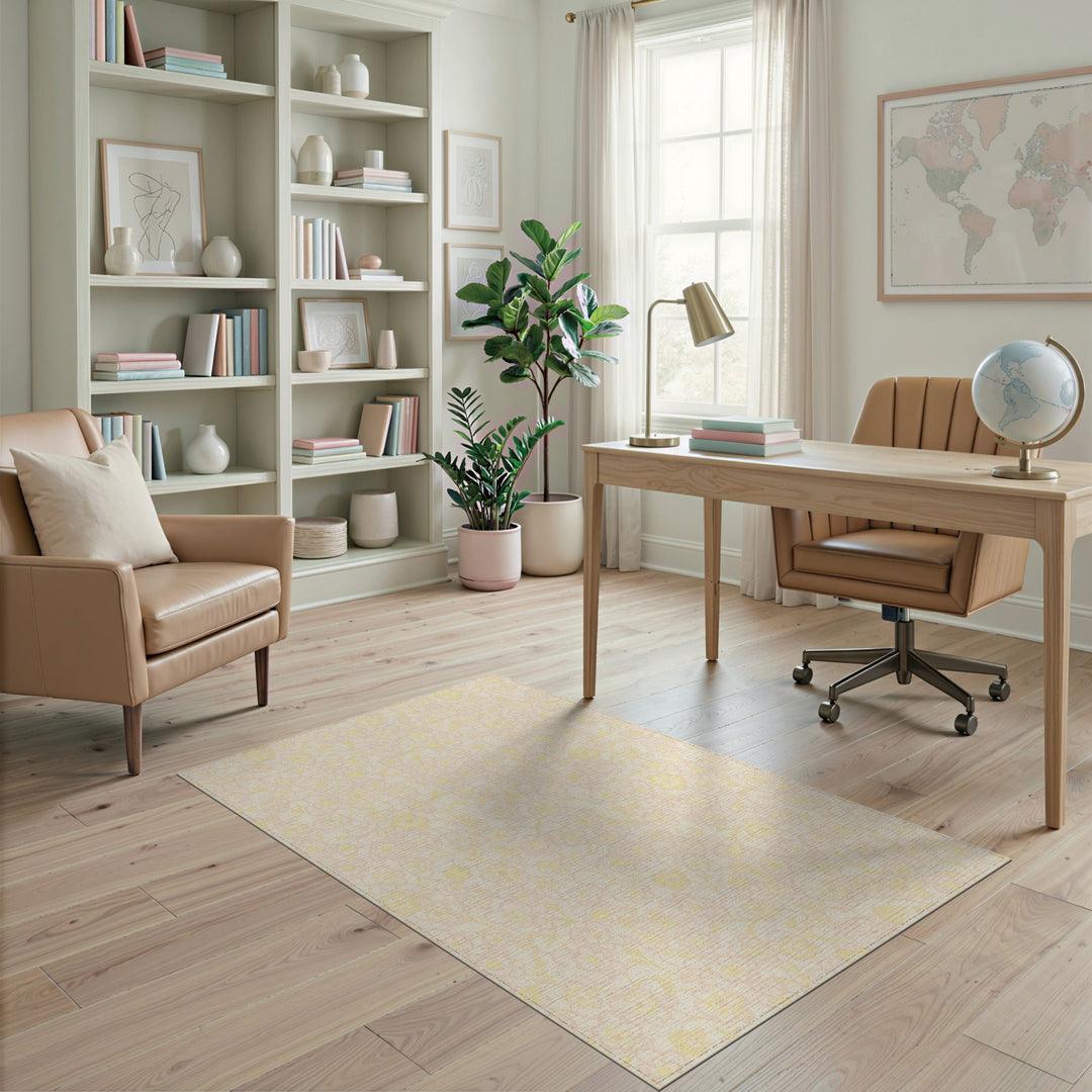 Beige Floral Vintage Area Rug