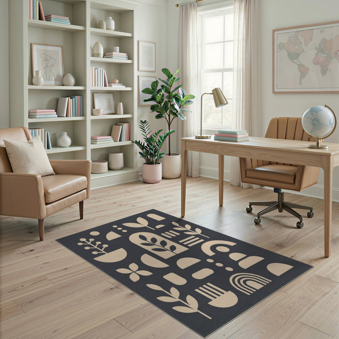 Geometric Modern Beige Abstract Geometric Area Rug