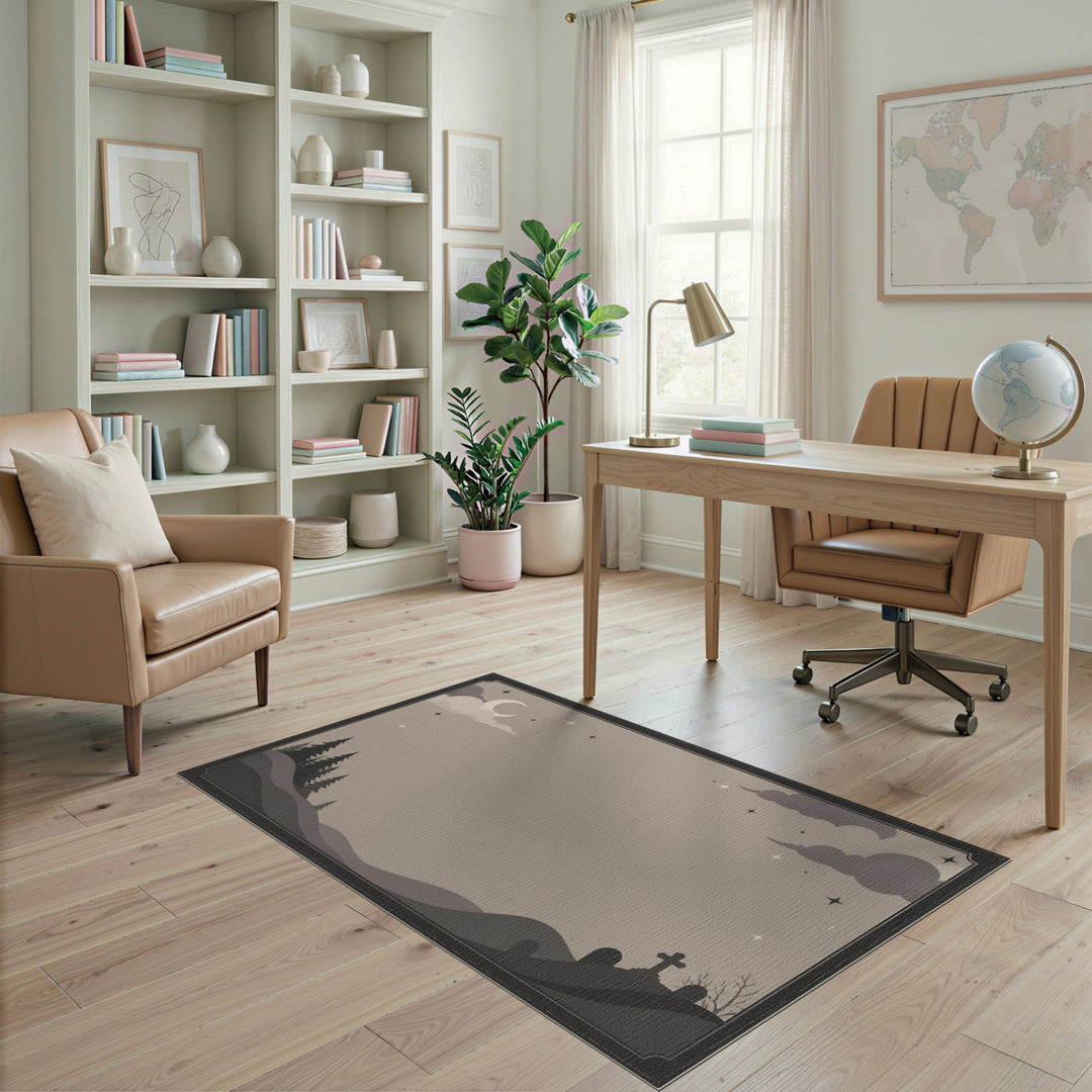 Moonlit Pine Forest Area Rug