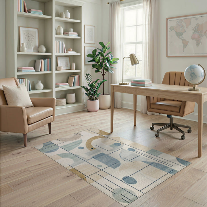 Blue Geometric Area Rug
