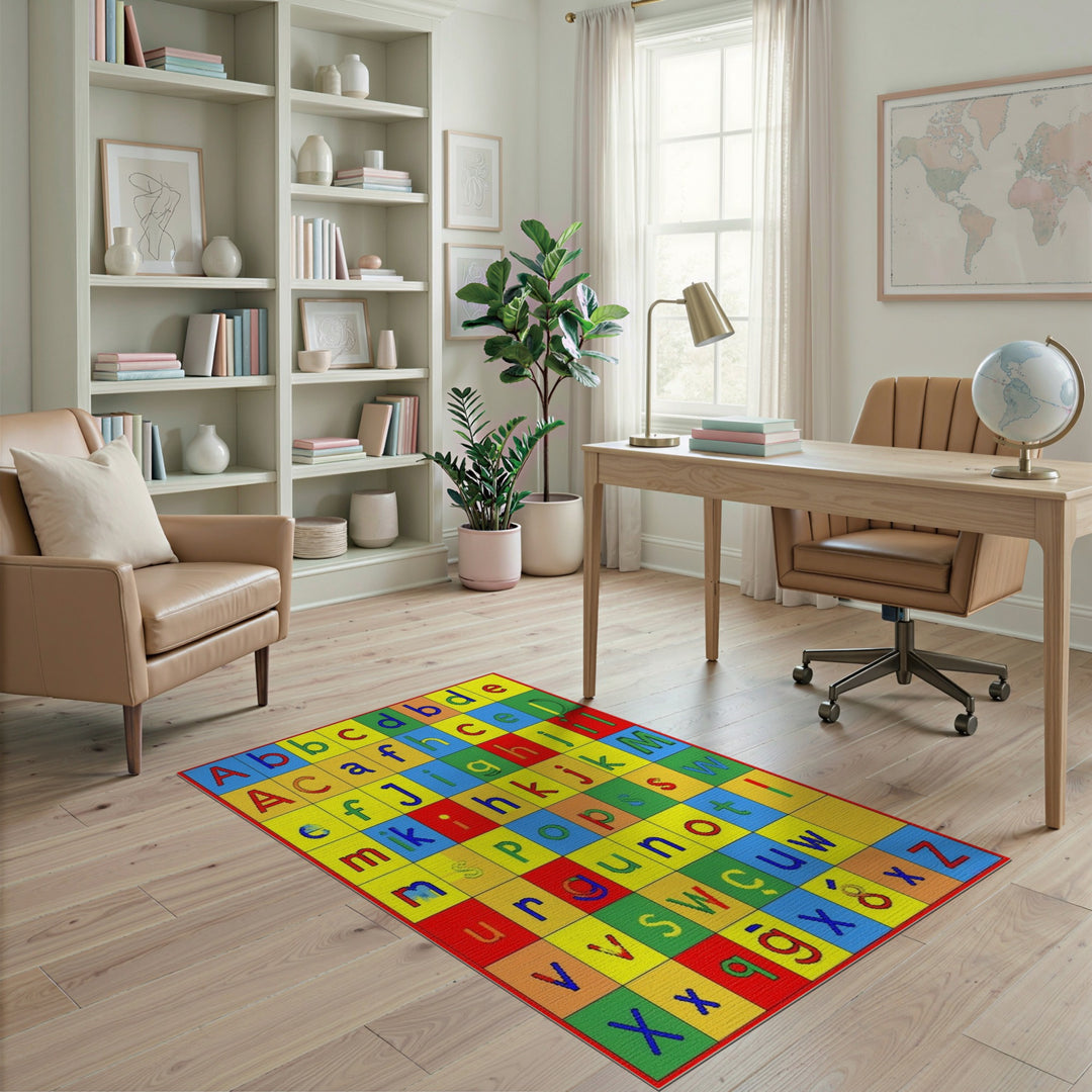 Multi-color and Patterns Colorful Alphabet Kids Area Rug