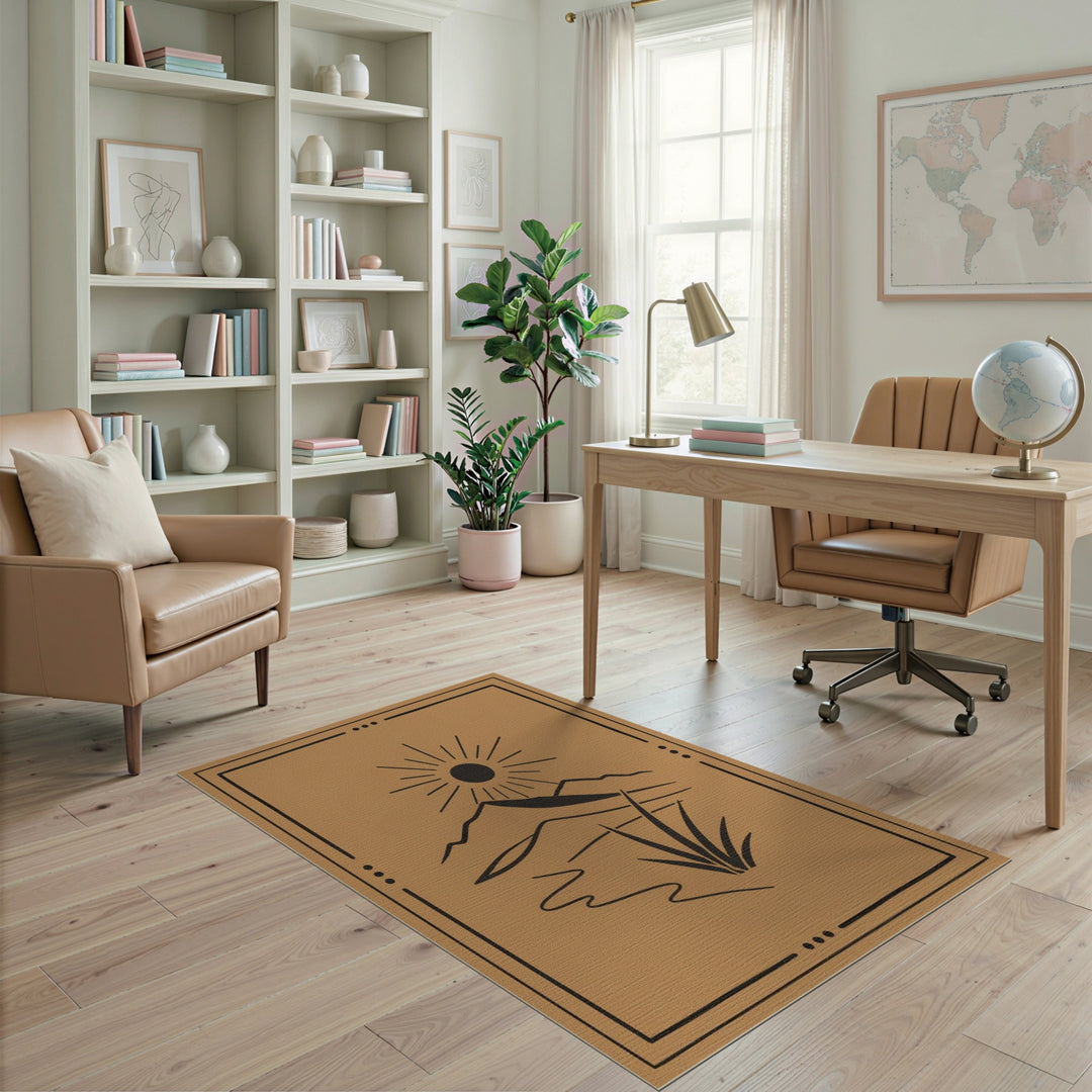 Southwestern Mountain Sun Area Rug