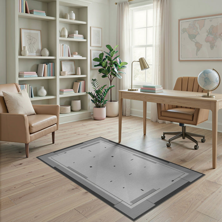 Grey Geometric Abstract Area Rug