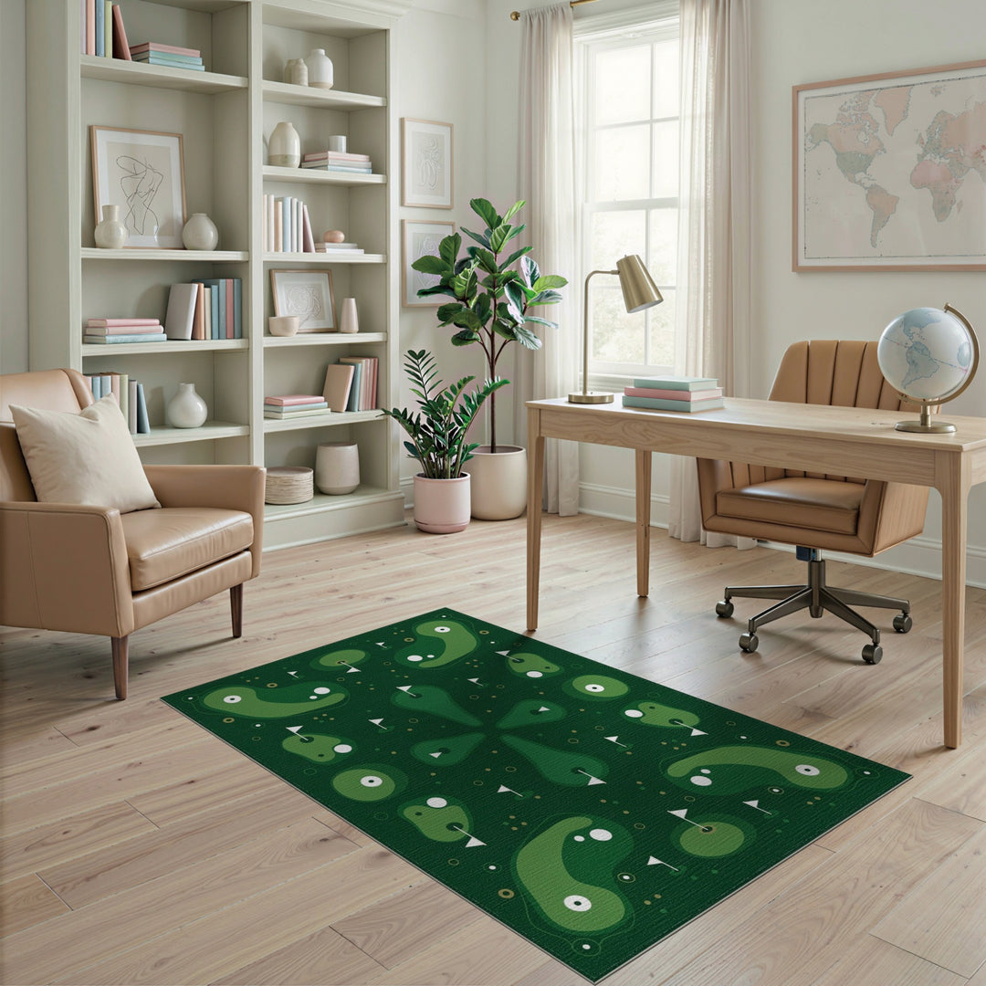 Green Golf Greens Abstract Area Rug