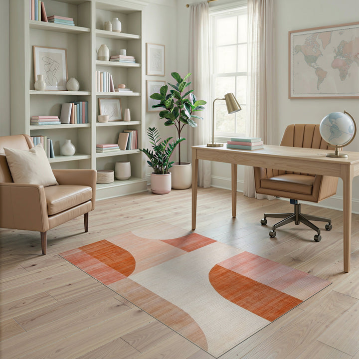 Orange Geometric Area Rug