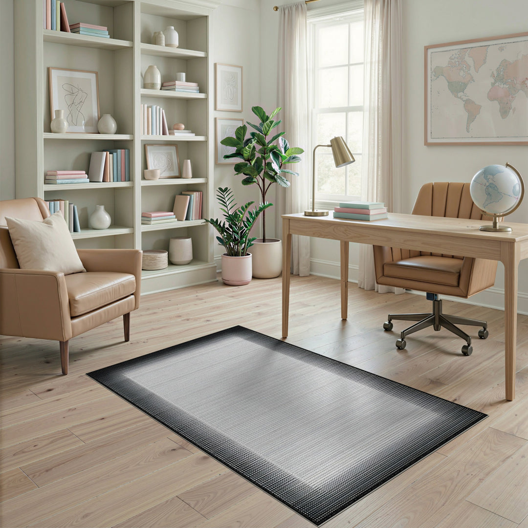 Black White Geometric Area Rug