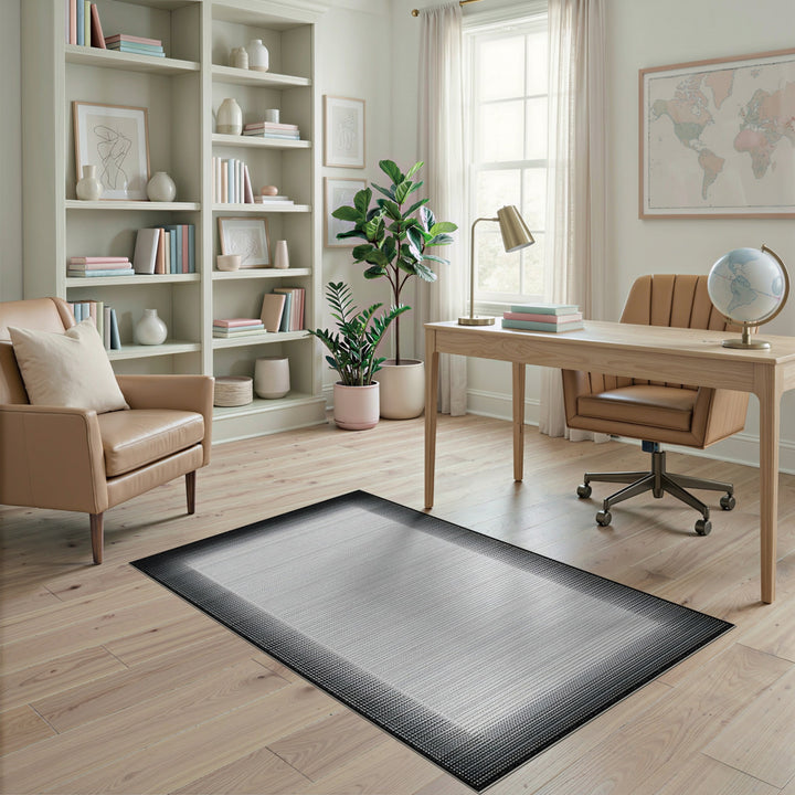 Black White Geometric Area Rug