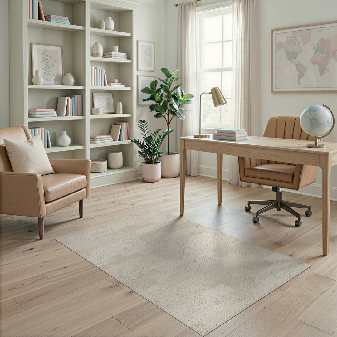 Beige Abstract Cloud Area Rug