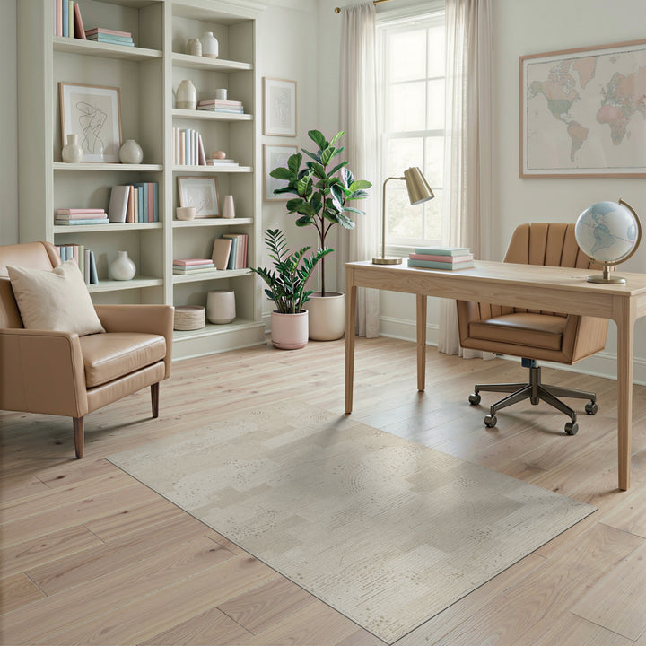 Beige Abstract Cloud Area Rug