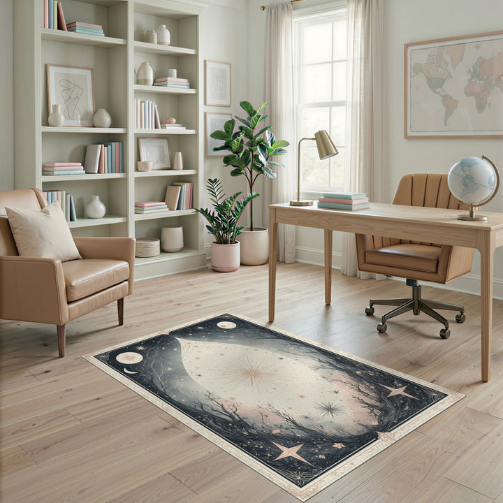 Celestial Starburst Teardrop Boho Area Rug