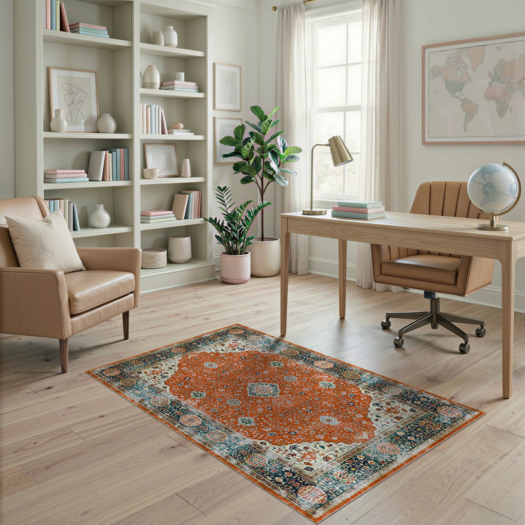Red Persian Medallion Area Rug