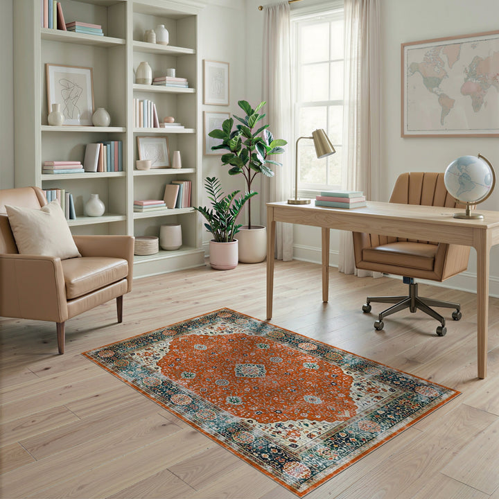 Red Persian Medallion Area Rug