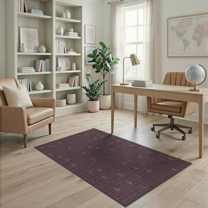 Grey Geometric Triangle Geometric Modern Area Rug