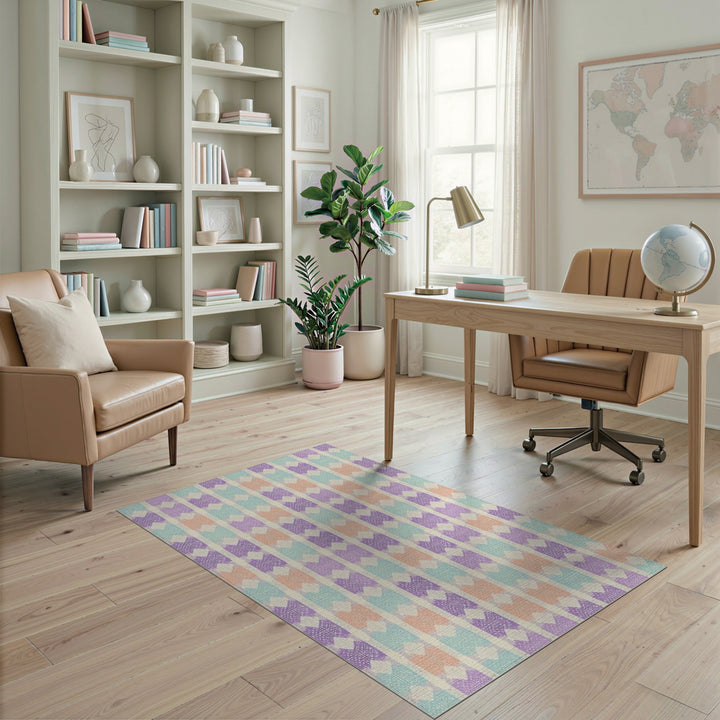 Pastel Geometric Bow Area Rug