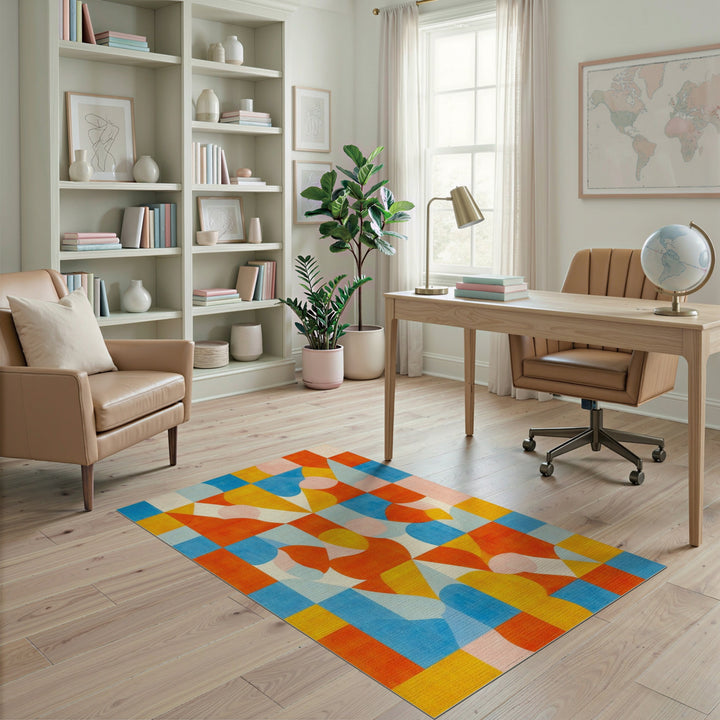 Vibrant Multi-Color Geometric Area Rug