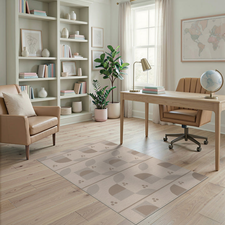 Beige Geometric Modern Area Rug