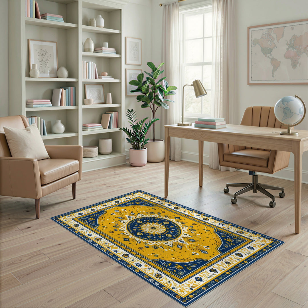 Yellow Heritage Medallion Area Rug