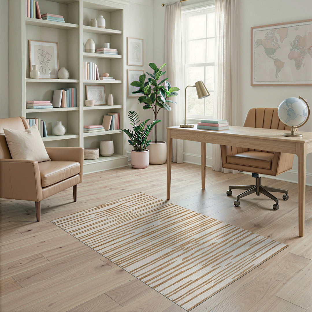 Brown Horizontal Stripe Area Rug