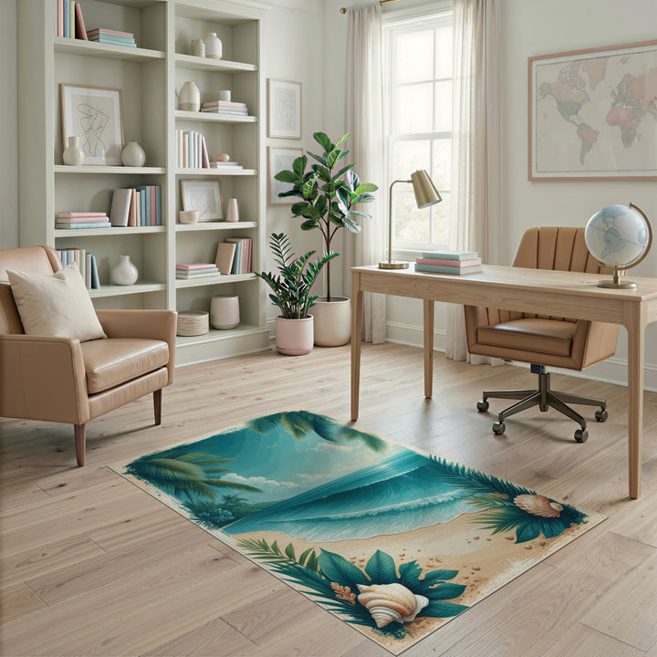 Coastal Wave Palm Beach Area Rug