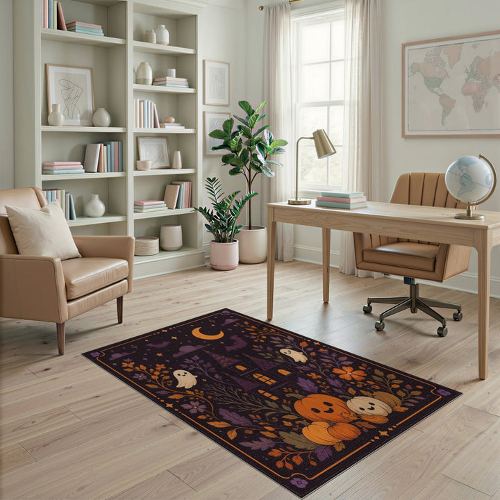 Cute Halloween Ghosts Pumpkin Kids Area Rug
