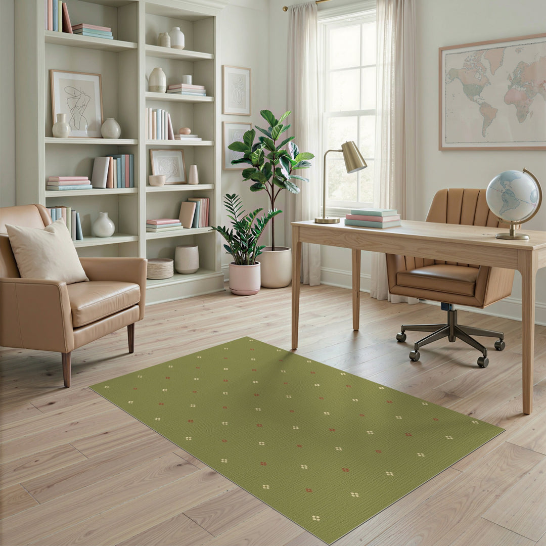Sage Green Geometric Area Rug