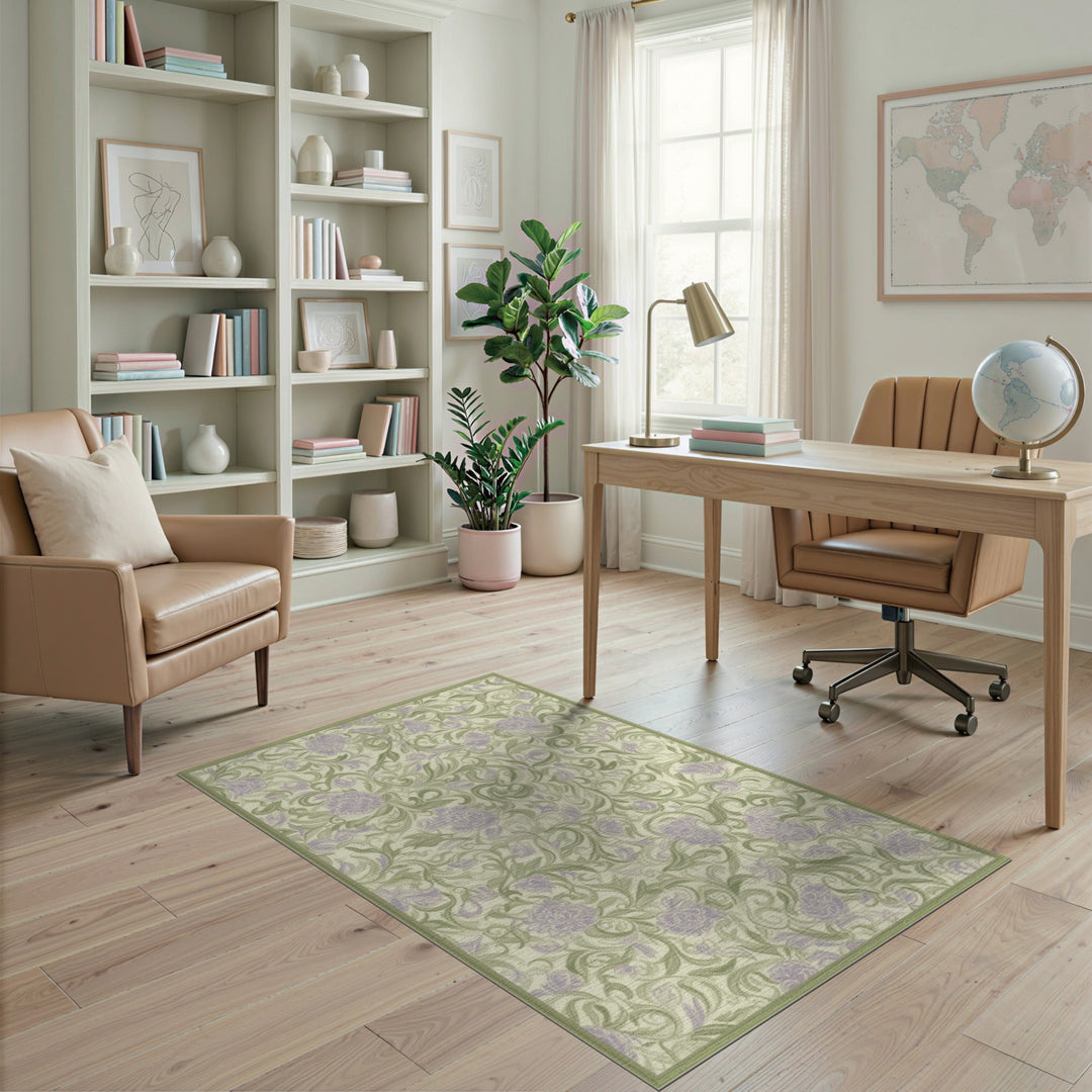 Purple Floral Vintage Area Rug