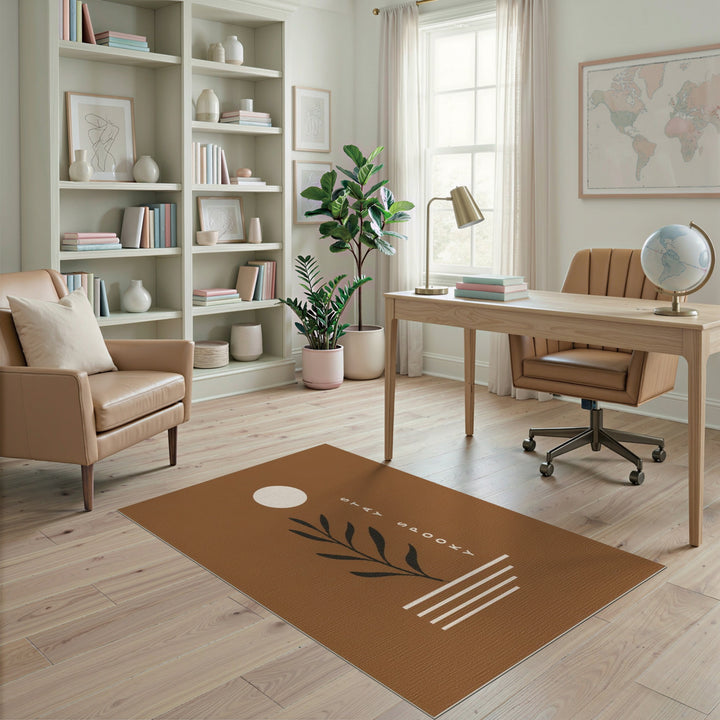 Stay Spooky Brown Botanical Area Rug