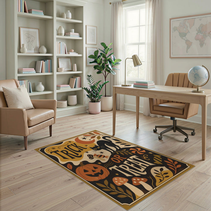 Vintage Trick or Treat Halloween Area Rug