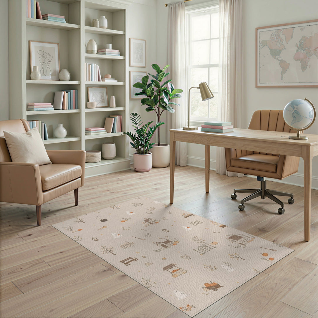 Cute Ghost Pumpkin Halloween Area Rug