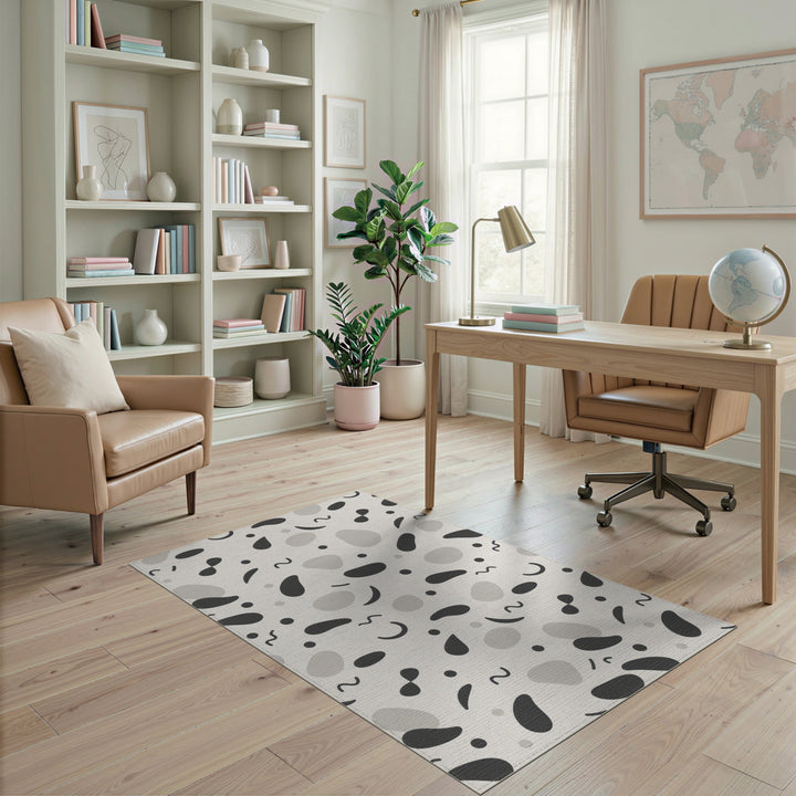 Abstract Grey Area Rug