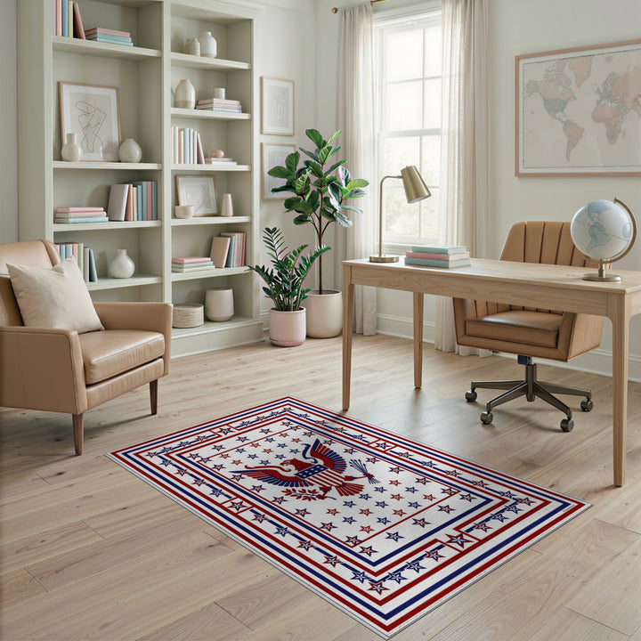 Patriotic Eagle Stars Area Rug