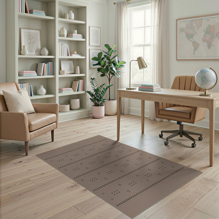 Brown Geometric Dot Area Rug