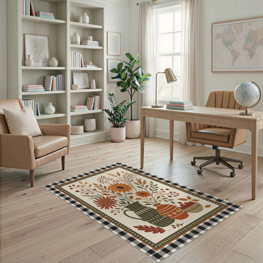 Autumn Sunflower Pitcher Area Rug