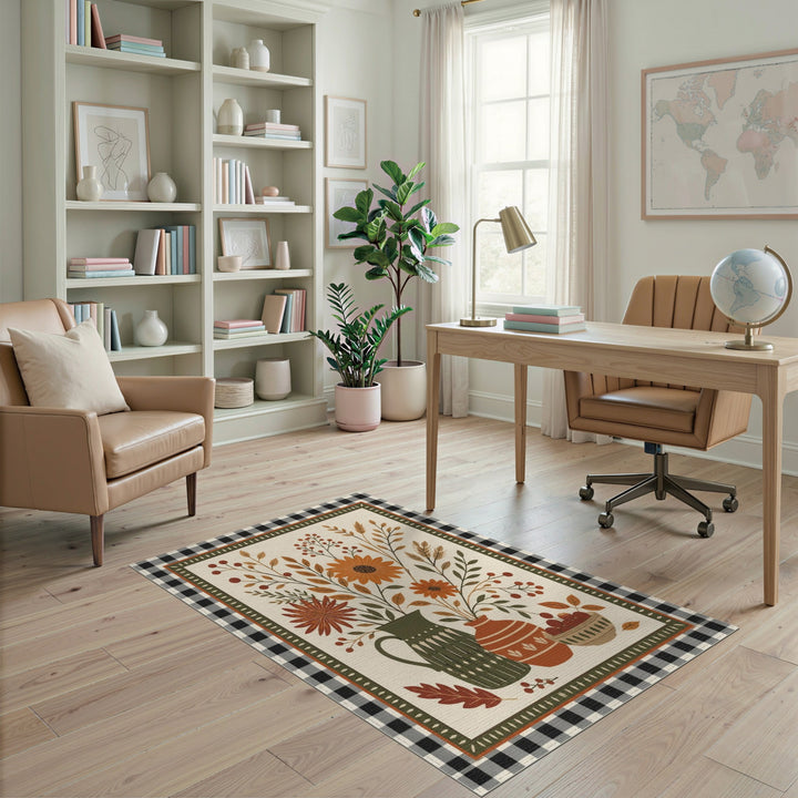 Autumn Sunflower Pitcher Area Rug