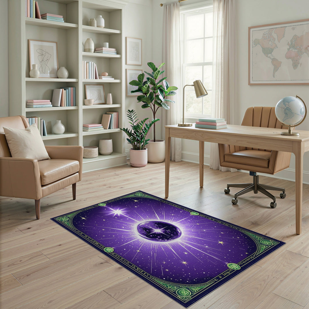 Purple Celestial Castle Starburst Area Rug
