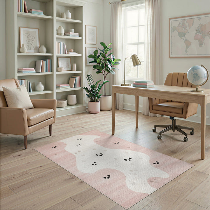 Pink Abstract Dot Area Rug