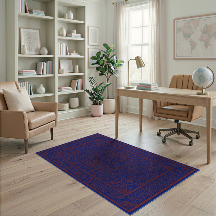 Royal Blue Persian Medallion Area Rug