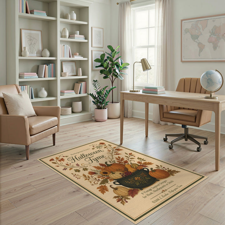 Vintage Pumpkin Cauldron Area Rug