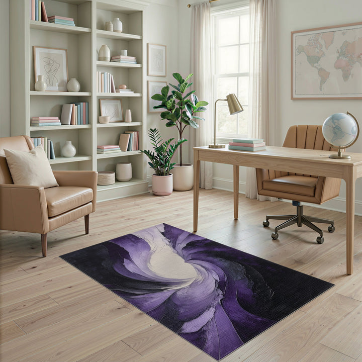 Abstract Area Purple Vortex Swirl Area Rug