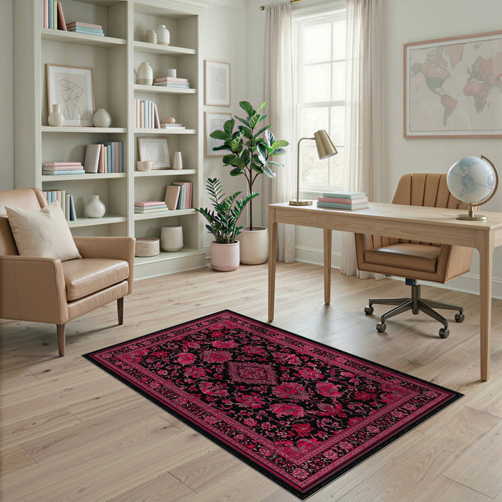 Pink Floral Vintage Area Rug