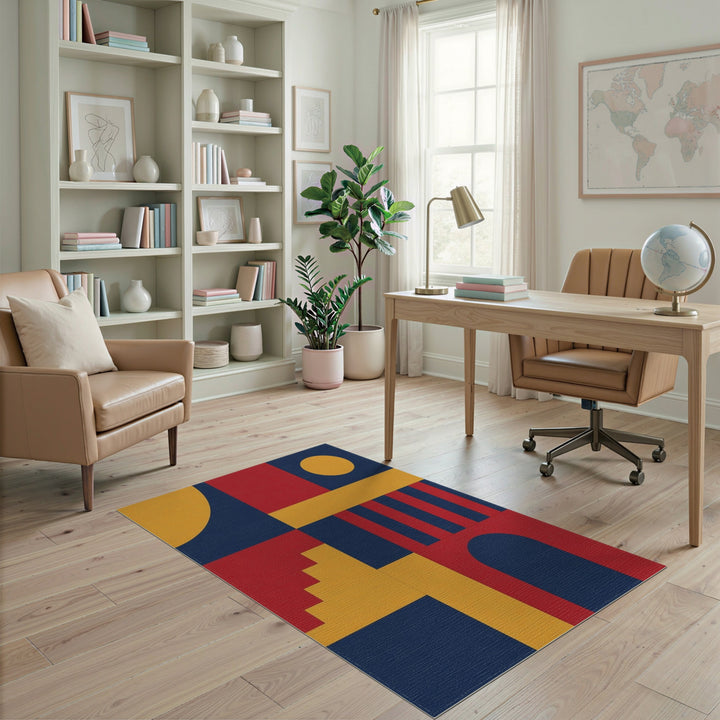 Bold Geometric Multi-Color Area Rug