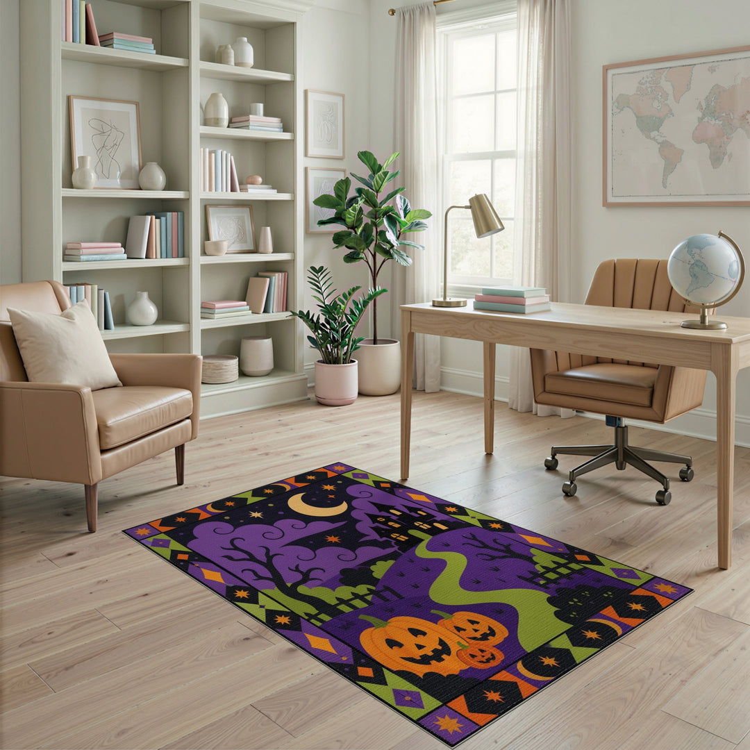 Halloween Pumpkin Path Kids Area Rug
