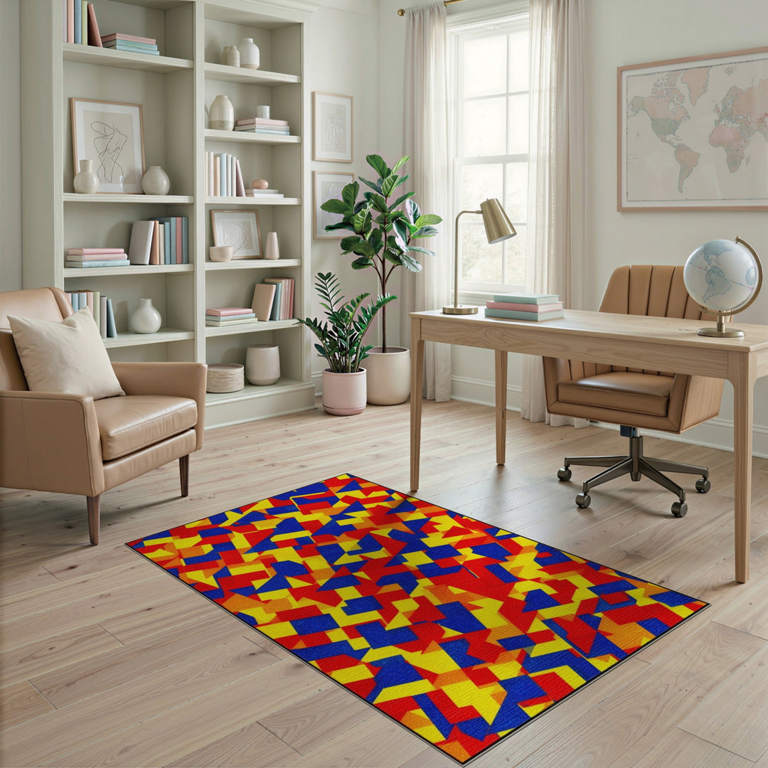 Vibrant Geometric Multi-Color Area Rug
