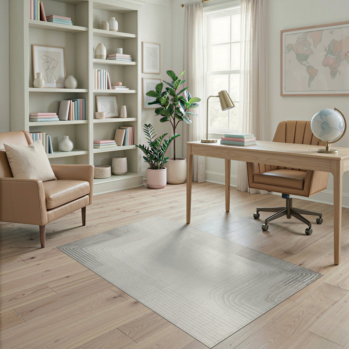 Grey Geometric Modern Grey Geometric Lines Area Rug