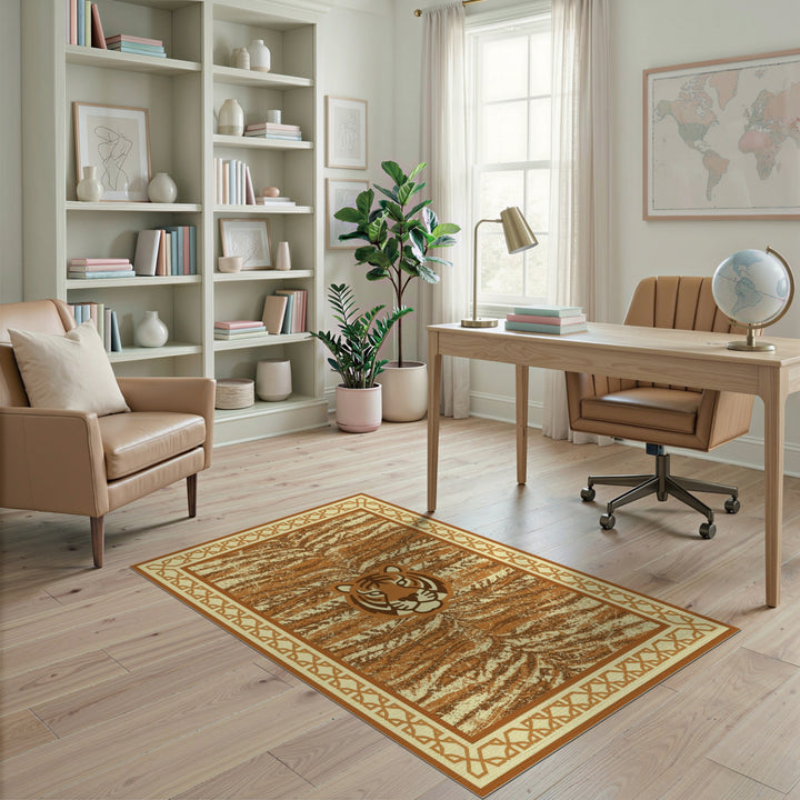 Distressed Tiger Stripe Area Rug