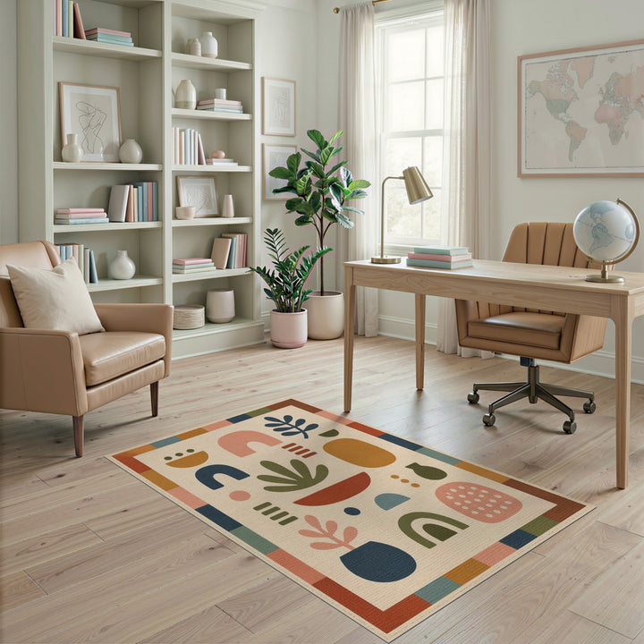 Abstract Multi-Color Shapes Area Rug