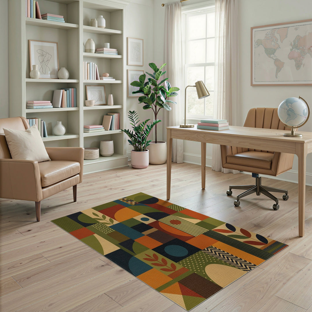 Geometric Modern Multi-Color Geometric Area Rug