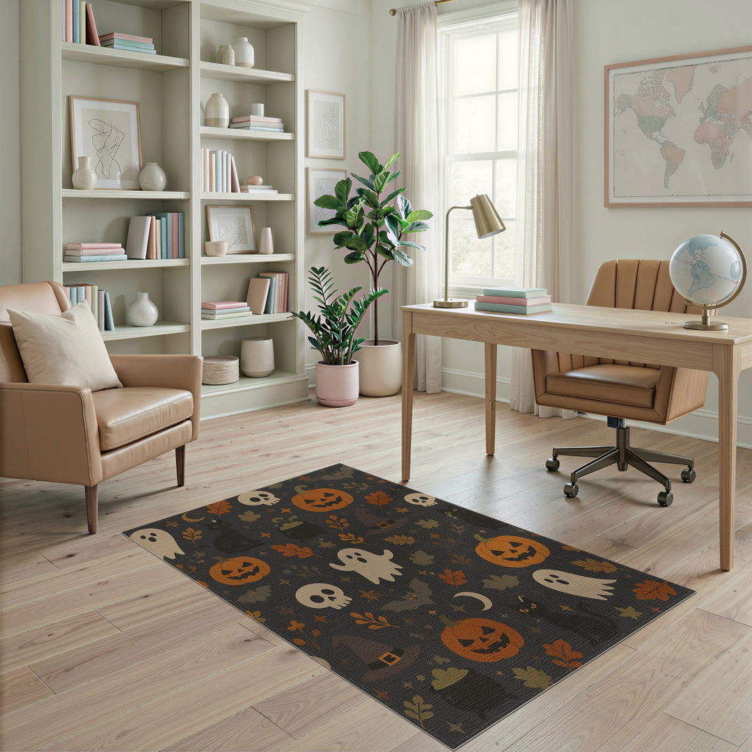 Spooky Halloween Cartoon Area Rug