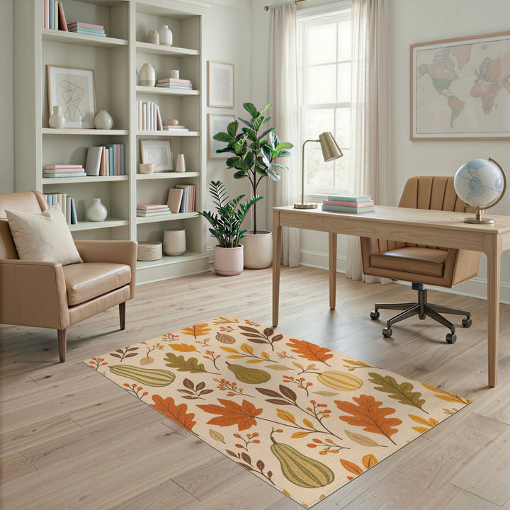Orange Fall Harvest Pumpkin Area Rug